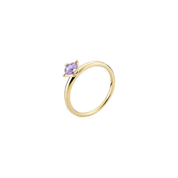 Lund Copenhagen 8 karat Guldring med ametist 5mm