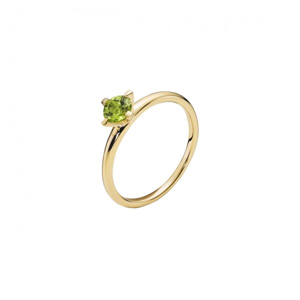 Lund Copenhagen 8 karat Guldring med grön peridot 5mm
