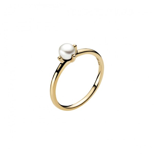8 karats guldring med sötvattenspärla 5-5,5 mm