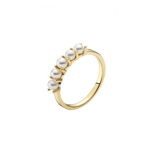 8 karats guldring med sötvattenspärlor 5x3-3,5mm