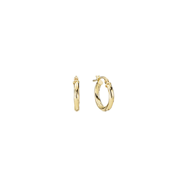 Lund Copenhagen Gold Hoops 8 karat, tvinnad design. Ø10