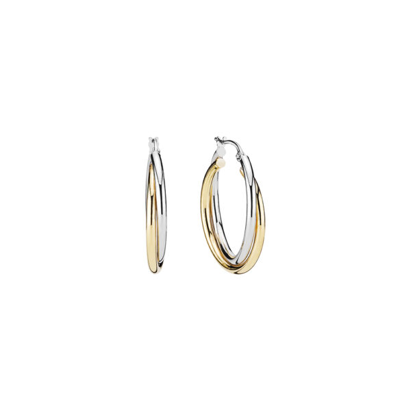 Lund Copenhagen Gold 2-färgade Hoops 8 karat. Ø25 mm