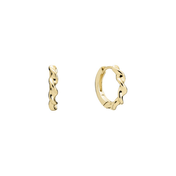 Lund Copenhagen Gold Hoops 8 karat i vriden design