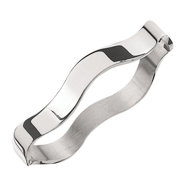Armring i stål vågigt. Bredd 8 mm.