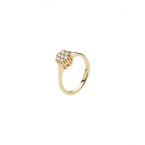 Lund Copenhagen 14 karat Guldringrosett med diamanter 7x0,03ct W.SI.