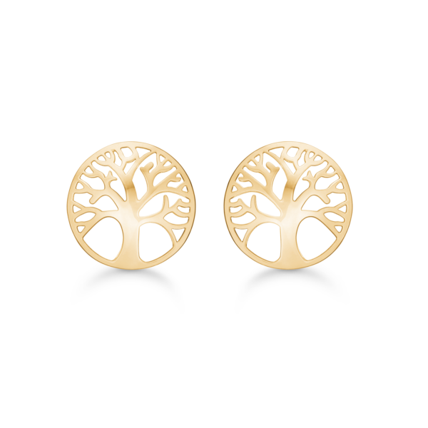 Dust ring tree of life 8 karat guldörhängen