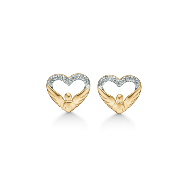 Støvring Heart öronproppar 8 karat guld med zirkonstenar