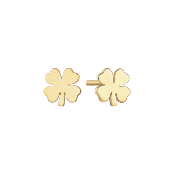 Fyrklöver örhängen i 8 karat guld. Mått: 8,74 x 6,64 mm