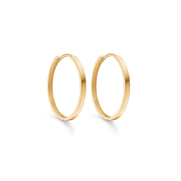 Kreolska touchringar i 8 karat guld. 2,2 x 25 mm.