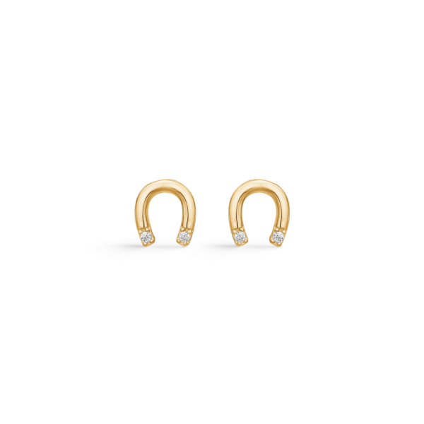 Horseshoe Gold örhängen med zirconia stenar