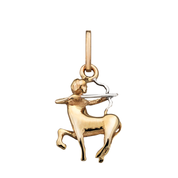 Zodiac Skytten 14 kt. guld med rhodiumhänge.