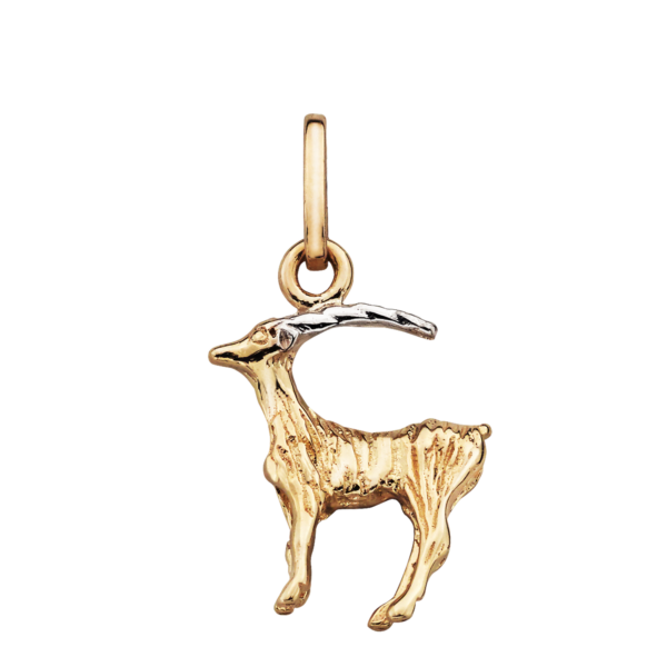 Zodiac Stenbocken 14 kt. guld med rhodiumhänge.
