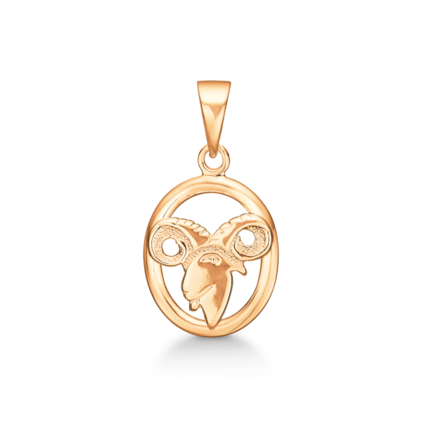 Stjärntecken Väduren 8 kt. guldhänge. Mått: 13 x 12,5 mm.