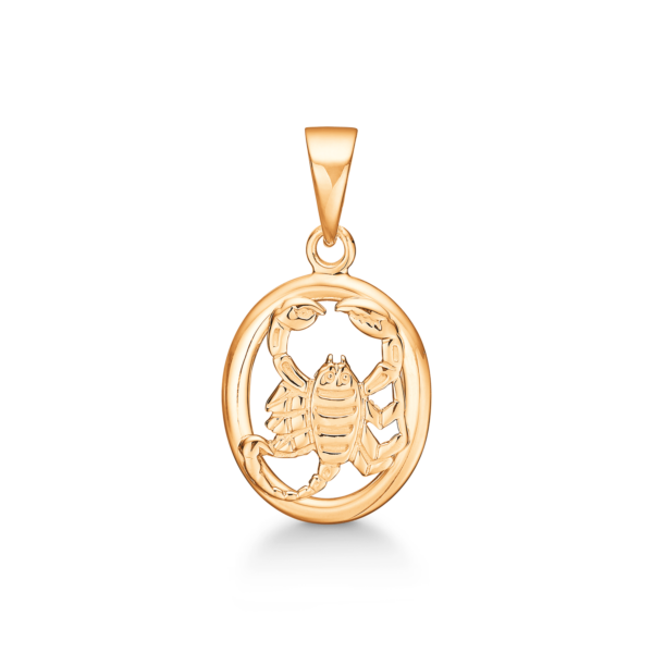 Stjärntecken Skorpionen 8 kt. guldhänge. Mått: 13 x 12,5 mm.