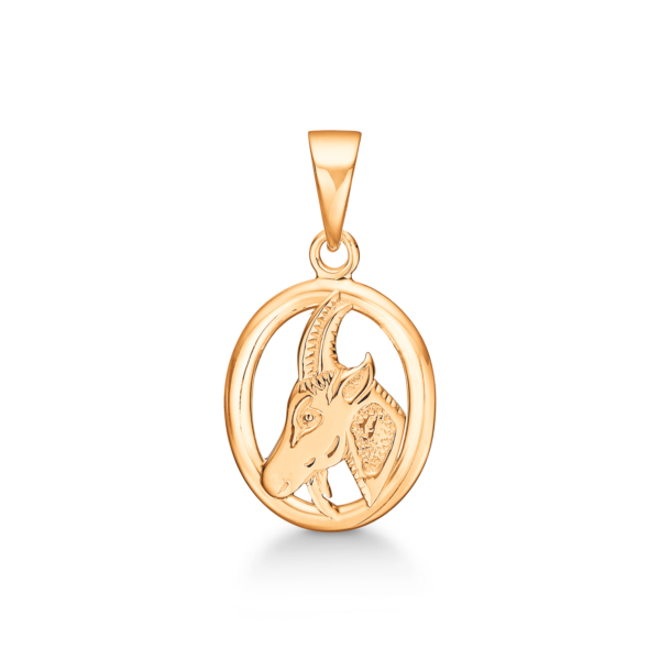 Zodiac Stenbocken 8 kt. guldhänge. Mått: 13 x 12,5 mm.