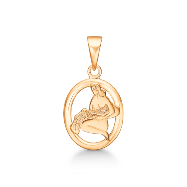 Zodiac Vattumannen 8 kt. guldhänge. Mått: 13 x 12,5 mm.