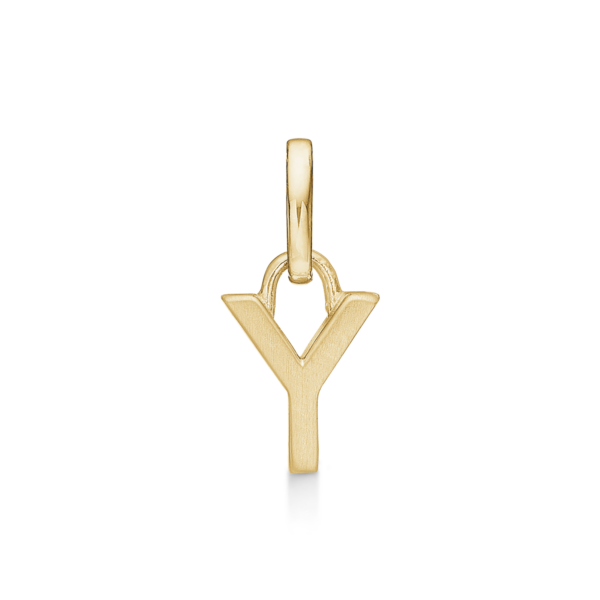 Bokstavshänge Guld Y. Mått: 7 x 5,5 x 3,3 mm.