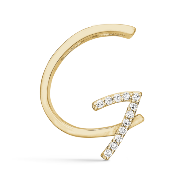 Bokstavshänge Guld G med facetterad zirkon.