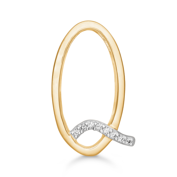 Bokstavshänge Gold Q med facetterad zirkon.