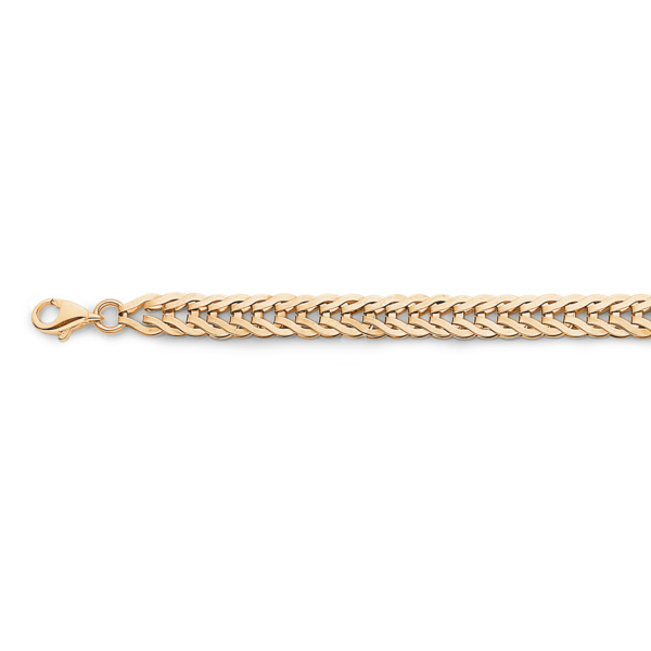 8 kt. guldarmband platt fiskben. Längd 19 cm.