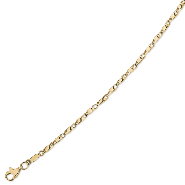8 kt. guldarmband med vriden oval länk Längd 18 cm.