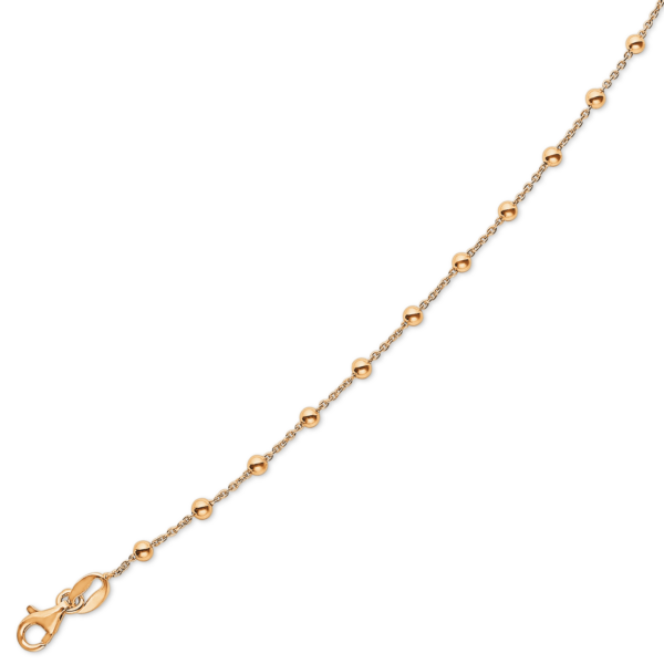 8 kt. guld armband bollar på kedja. Längd 17+4 cm.