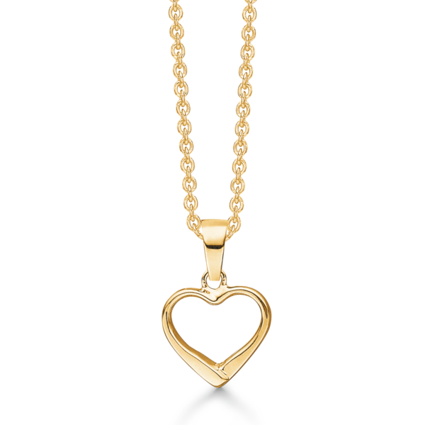 Guld hjärta halsband 8 karat 42-45 cm