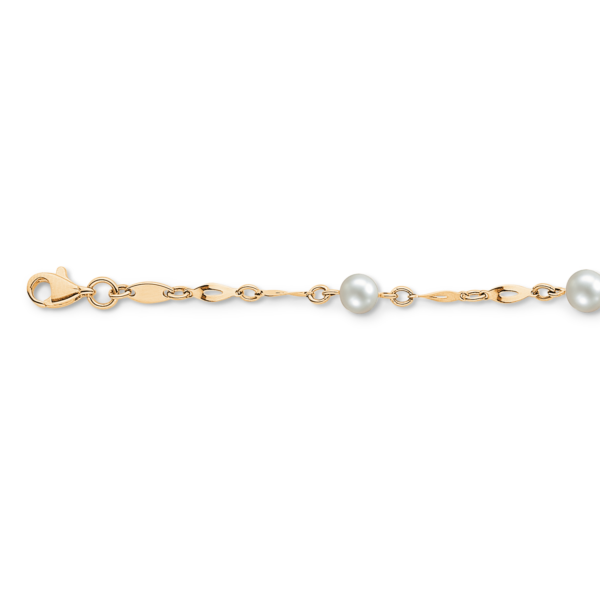 sötvattenspärlhalsband i 8 karat guld. Längd 43 cm.