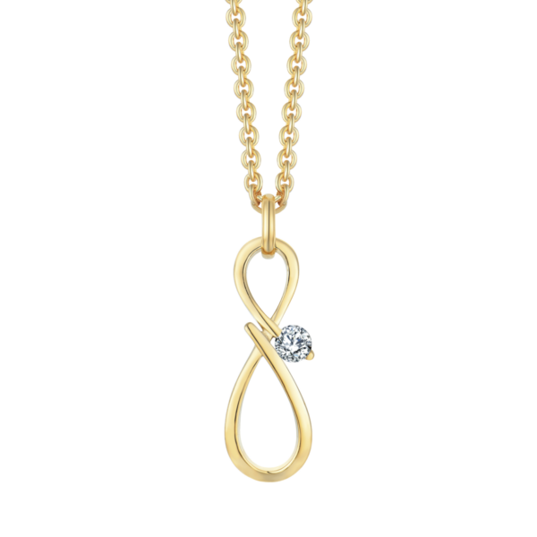 Infinity 8 karats guldhalsband, med zirkonstenar