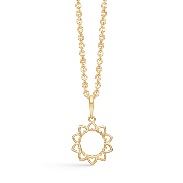 Halsband med hjärtblommor i 8 karat guld 42-45 cm
