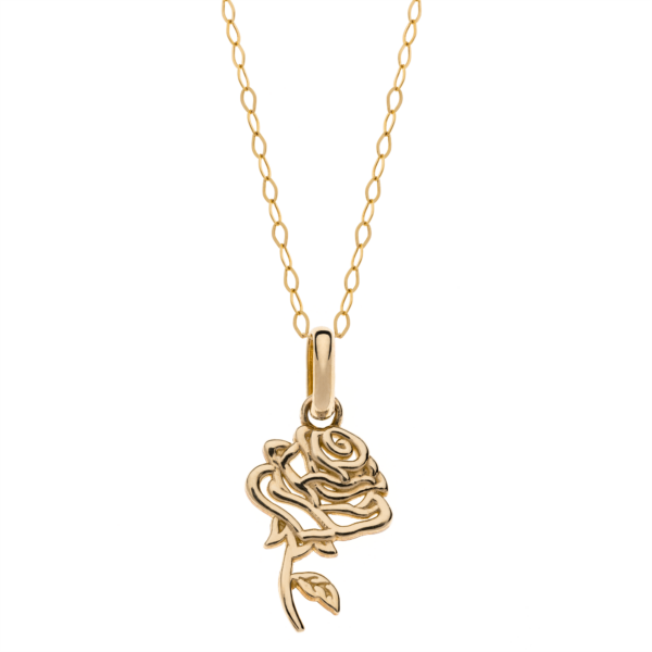 9 kt. guld halsband ros
