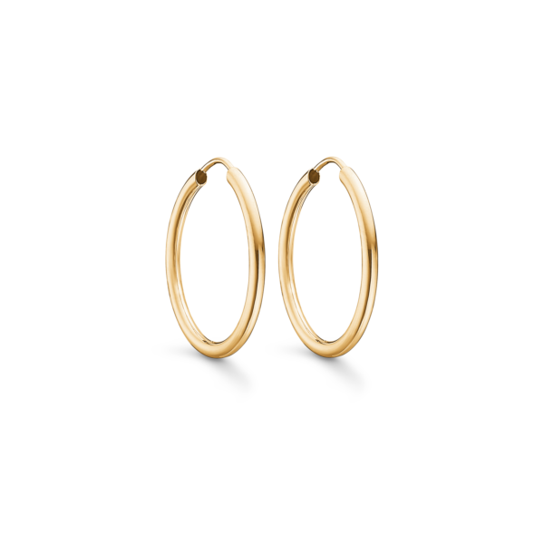 Guldringar 14 karat. Kreolörhängen Ø25 x 2 mm