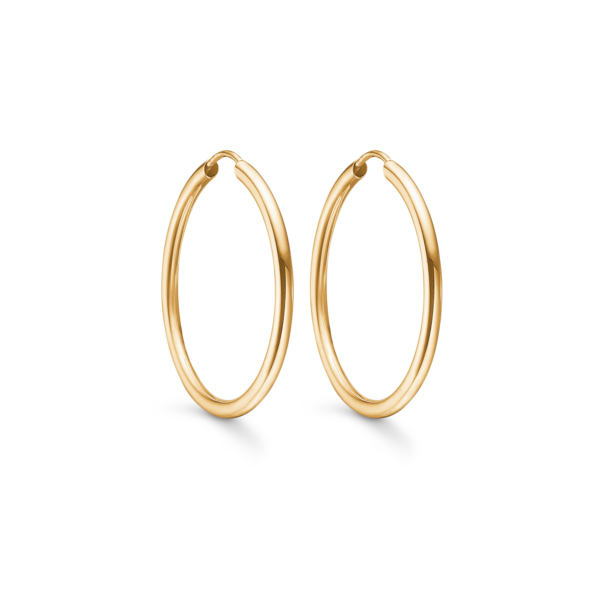 Guldringar 14 karat. Kreolörhängen Ø30 x 2 mm