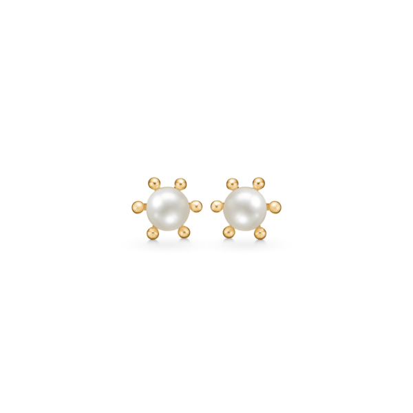 Dammring Pärlörhängen Guld, med sötvattenspärlor 5mm