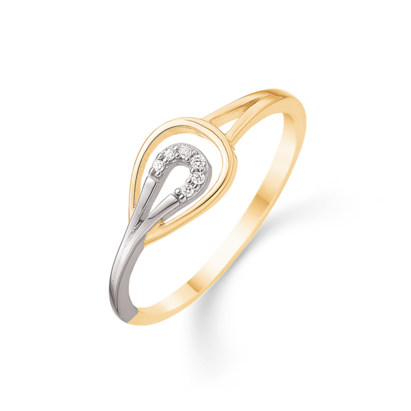Diamantguldring i 14 karat guld och vitguld