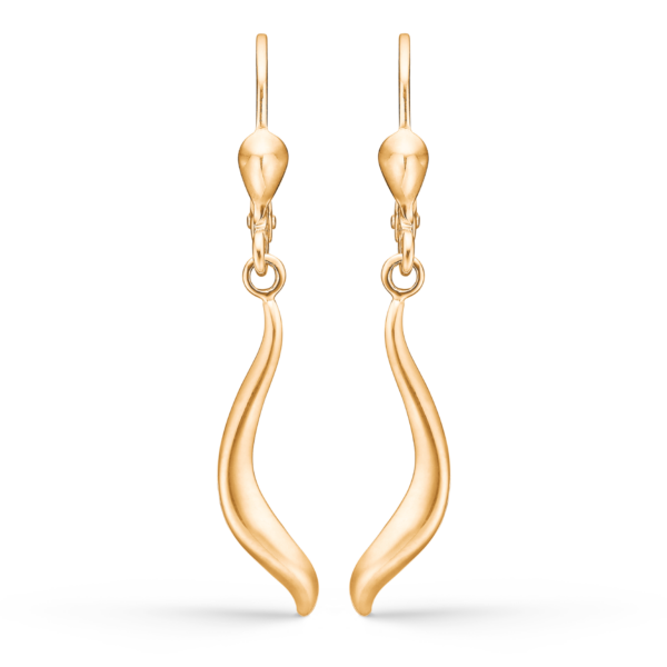 Dust ring Twisted Dangle örhängen i 14 karat guld