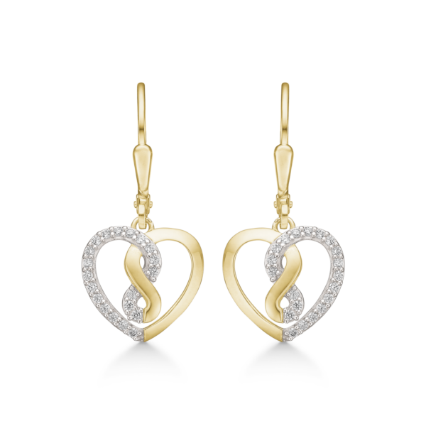 Støvring Infinity dinglande örhängen i 14 karat guld med zirkoner