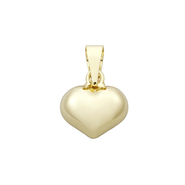 14 kt. guldhänge, knubbigt hjärta. Mått: 10 x 8 mm.