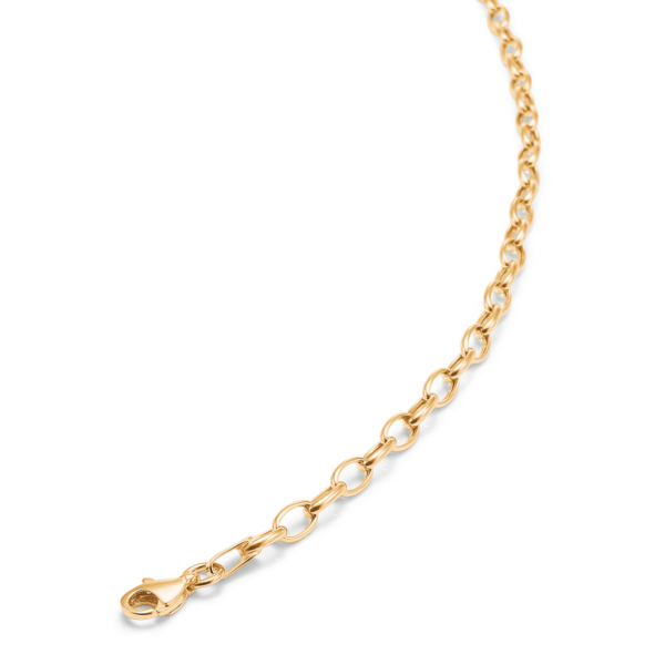 14 kt. guldarmband oval skarv av tråd. Längd 19 cm.