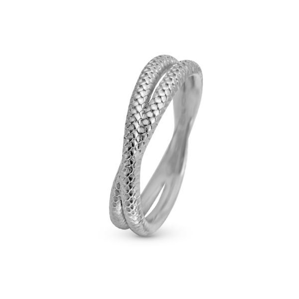 Christina ring silver dubbel orm design - Twin Snake