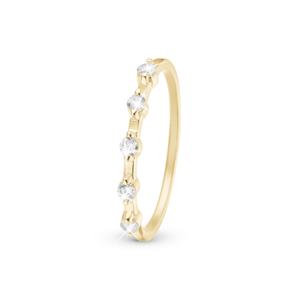 Christina ring guldpläterad med 5 zirkonia stenar - Simple Life Style