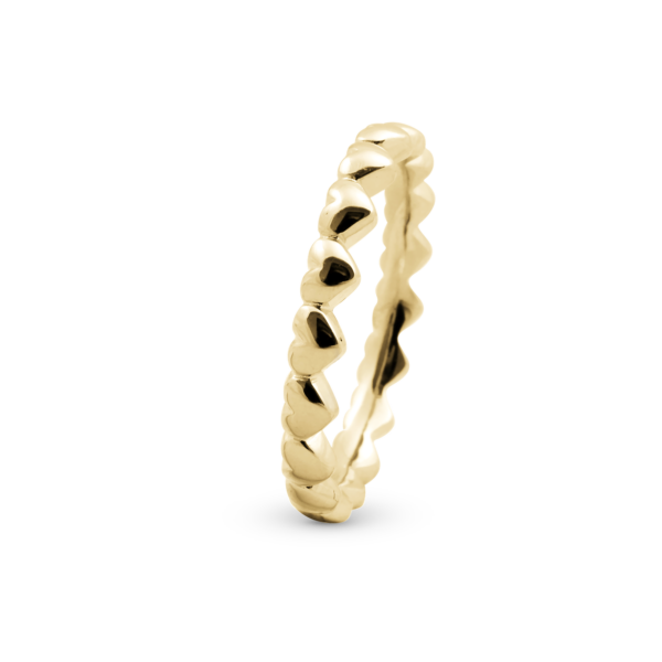 Christina guldpläterad ring med hjärtan - Million Love