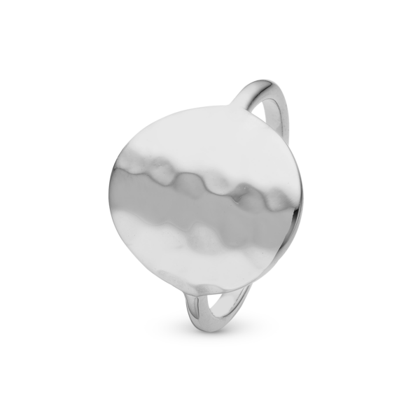 Christina silver rund ring med hamrad yta - Panzer