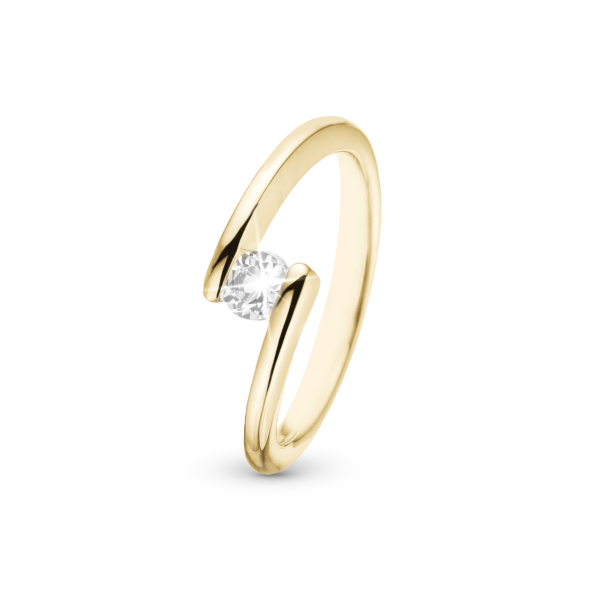 Christina guldpläterad ring Supernova med äkta topasstenar