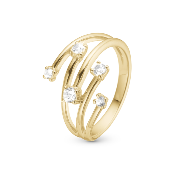 Christina guldpläterad ring Your Choice 5 äkta topasstenar