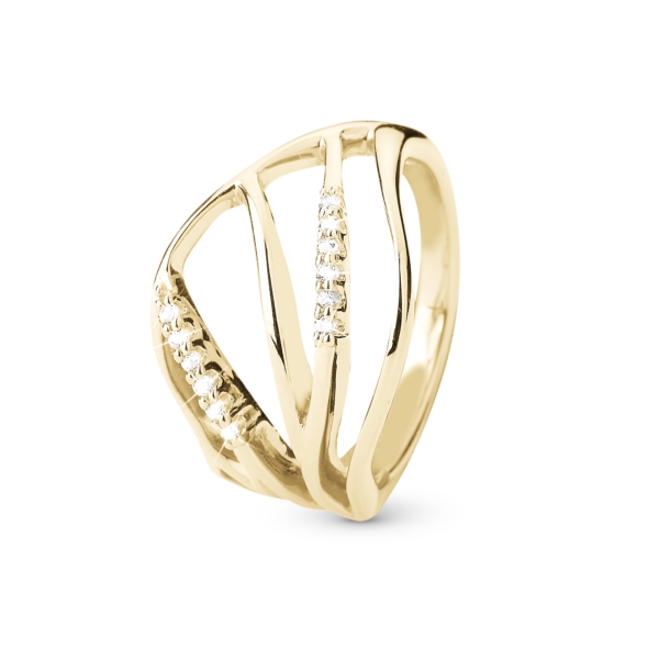 Christina guldpläterad ring Energi med 12 äkta topaser