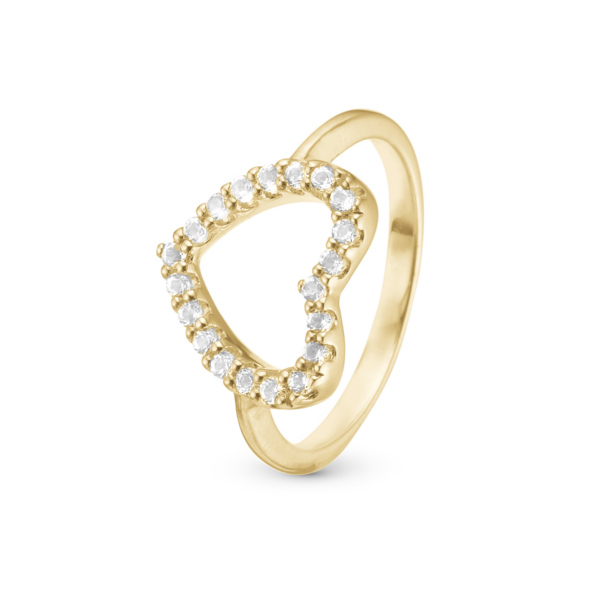 Christina guldpläterad ring med hjärtformad av 20 äkta topaser