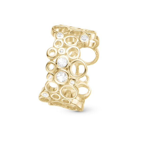 Christina guldpläterad ring med 8 topaser - Cocktail