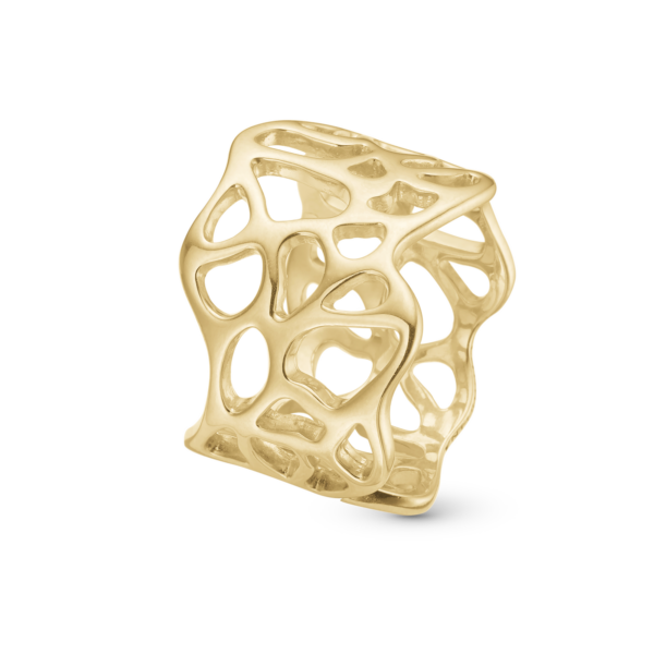 Christina guldpläterad ring med siluettmönster - Nature of Light