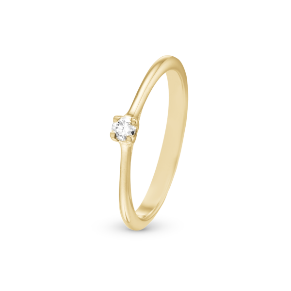 Christina guldpläterad ring med äkta diamant (0,10 ct)